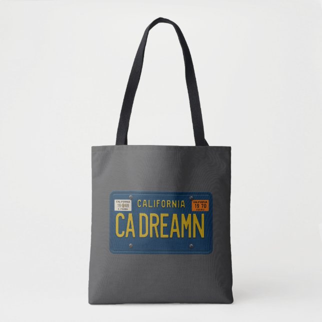 Bolsa Tote Placa de Licença Retro California Dreaming 1969 Pr (Frente)