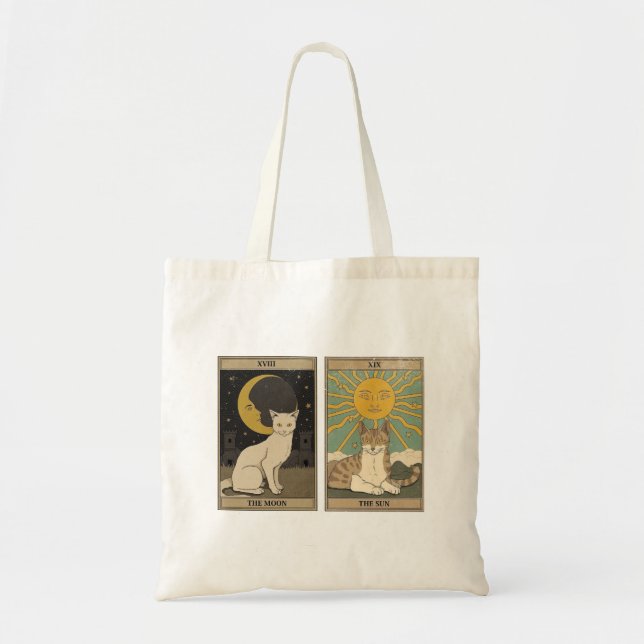 Bolsa Tote Placa de Tarot de gatinho (Frente)