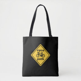Bolsa Tote Placa de trânsito engraçada para amantes de bicicl