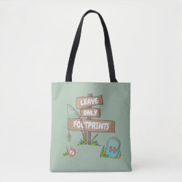 Bolsa Tote Placa Deixe Apenas Pegadas Acampamento Trilha