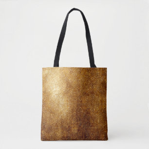 Bolsa Tote Placa metálica Dourada do Ornamentado clássico