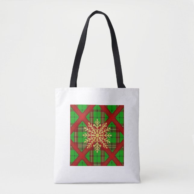 Bolsa Tote Plaid Holiday Treasure Holder (Frente)