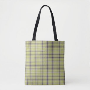 Bolsa Tote Plaid Xadrez Verde Lima Clássico Retro