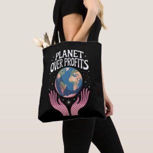 Bolsa Tote Planeta Acima dos Lucros Terra A Mudança Climática