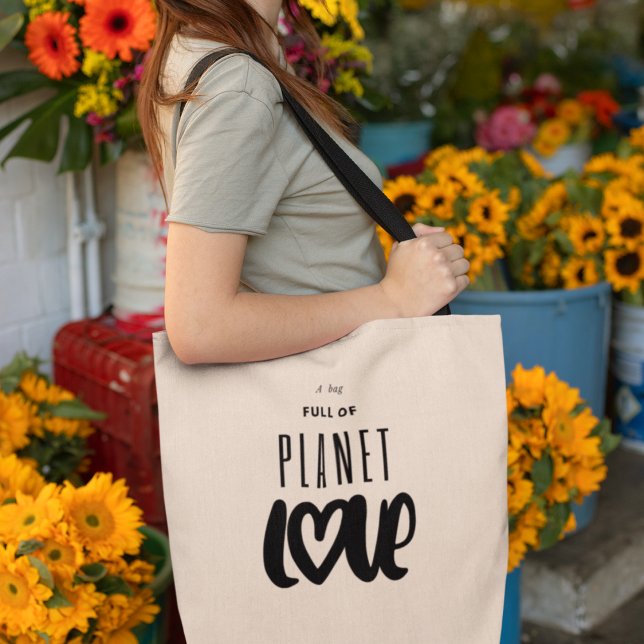 Bolsa Tote Planeta Amor Defensores da Terra Ecológicos (Shop now and spread the message of planet love!)