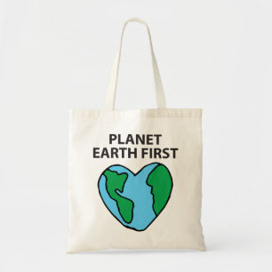 Bolsa Tote Planeta Primeiro Ícone Ecológico Feliz Clipart T