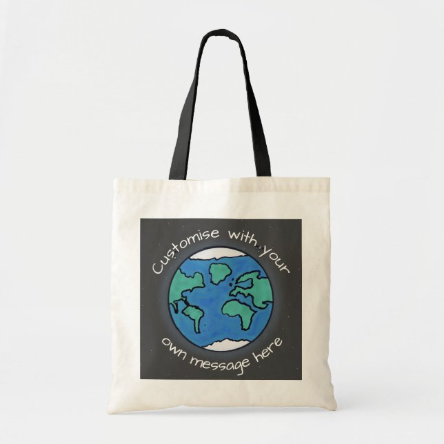 Bolsa Tote Planeta Terra Personalizado (Frente)