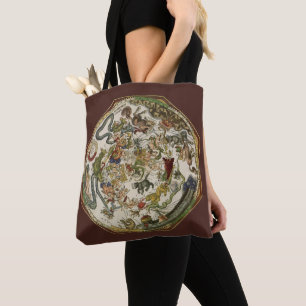 Bolsa Tote Planisfério Celeste Antigo por Peter Apian