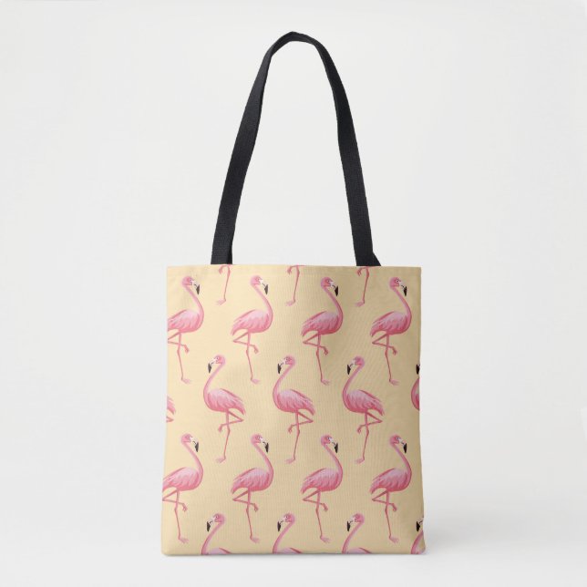 Bolsa Tote Plano de fundo uniforme Flamingo. Afrontamentos co (Frente)
