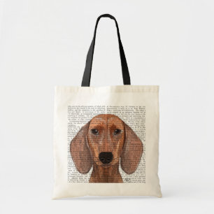 Bolsa Tote Plano de Ilustração de Dachshund