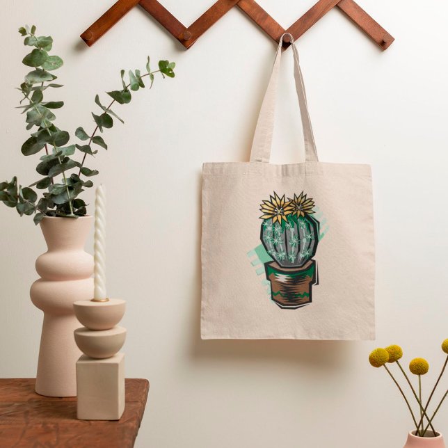 Bolsa Tote Planta De Cactus Em Um Pote (Criador carregado)