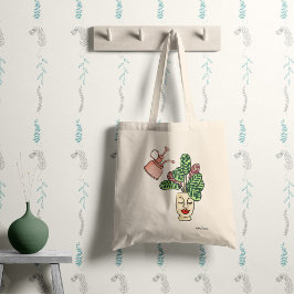 Bolsa Tote Planta de Casa Divertida e Fofa com o seu nome