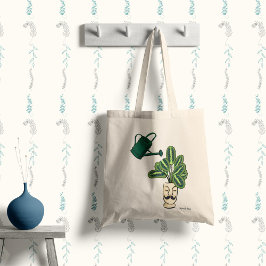 Bolsa Tote Planta de interior em um vaso fofo com o seu nome