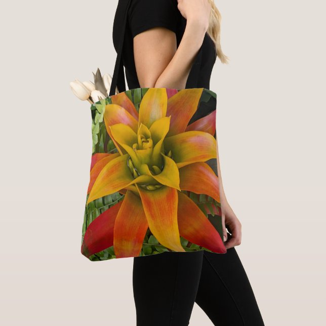 Bolsa Tote Planta Floral de Bromélia Guzmania (Close Up)