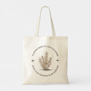 Bolsa Tote Plantando Sementes de Fé Jardineira Cristã