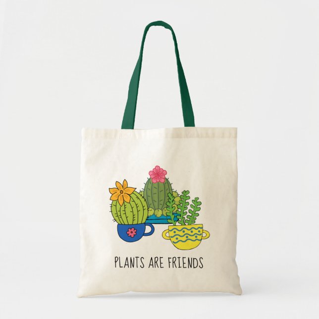 Bolsa Tote Plantas Amigáveis - Saco de Tota Suculente (Frente)