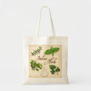 Bolsa Tote Plantas aromáticas italianas, Basil, Orégãos, Sals