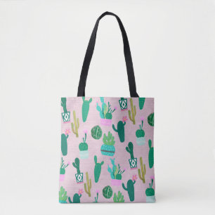 Bolsa Tote Plantas Cactos Cactáceas Rosa Rústicas do Sudoeste