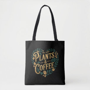 Bolsa Tote Plantas & Café Divertido Amante de Jardim de Plant