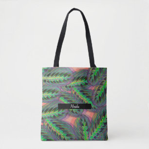 Bolsa Tote Plantas Calathea Folhagem Padrão de Folha