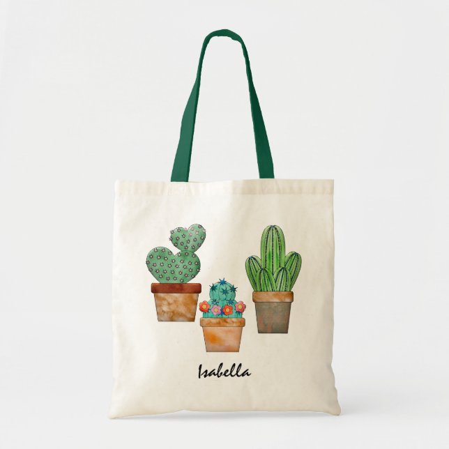 Bolsa Tote Plantas De Cactus Floral (Frente)