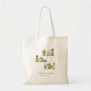 Bolsa Tote Plantas De Casas Elegantes, Watercolor, Botânica