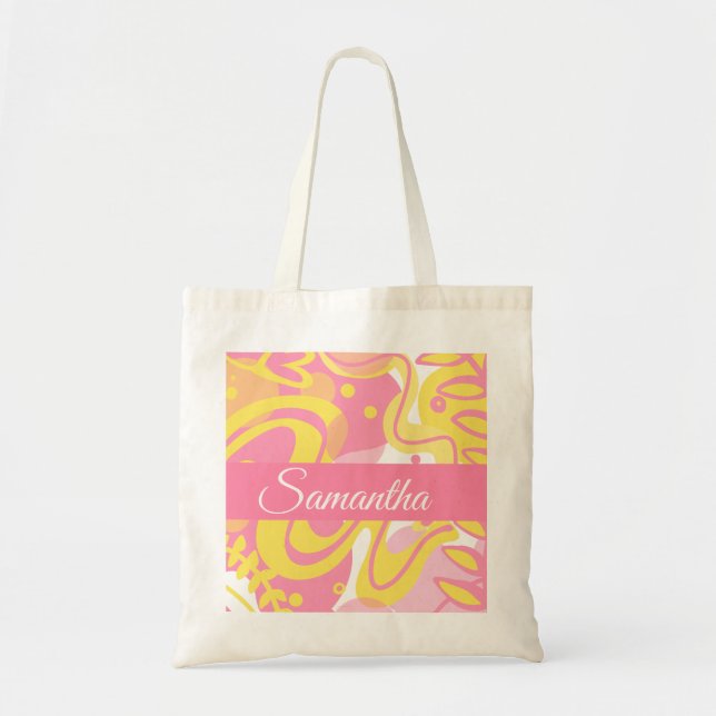 Bolsa Tote Plantas de espiral amarelas (Frente)