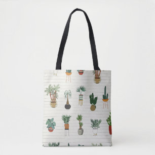 Bolsa Tote Plantas Domésticas: Interior Invisível Desenhado À