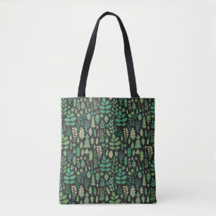 Bolsa Tote Plantas verdes padrão uniforme