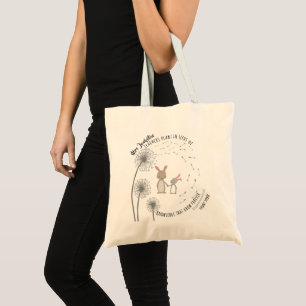 Bolsa Tote Plante da semente do conhecimento Dandelion bunny