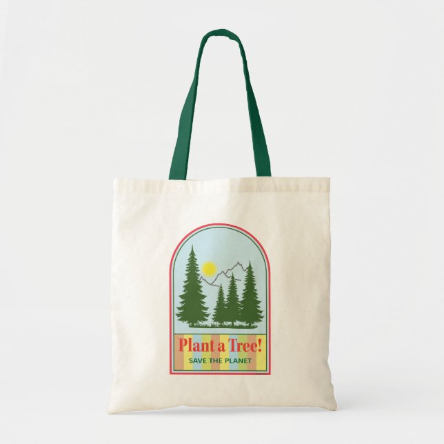 Bolsa Tote Plante uma árvore, segura a floresta, dia da Terra (Frente)