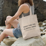 Bolsa Tote Plástico Livre | Poluição Do Mar Salvar O Planeta<br><div class="desc">Simples, na moda, "Mantenha o plástico do mar livre" e "#savetheworld" citaram a design de arte na tipografia moderna minimalista. O dom ou acessório perfeito para espalhar a consciência das questões ambientais. #ambiente #sustentabilidade #climatechange #ecofriendentemente #savetheworld #zerowaste #terra #sustentável #gogreen #reciclar #eco #plasticfree #ambientalmente amigável #ambientalmente sustentável #viver #globalwarming #climaspoluição...</div>