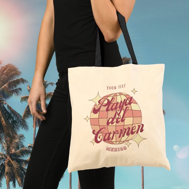 Bolsa Tote Playa del Carmen México MX souvenir praia de moda (Criador carregado)