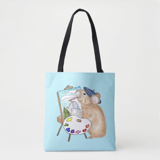 Bolsa Tote Plein Air Painter Pika Artist Critter (Frente)