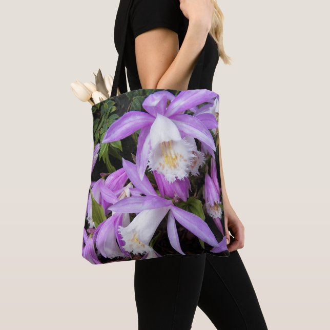Bolsa Tote Plione Windowsill Orchids Floral (Close Up)