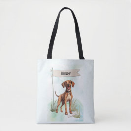 Bolsa Tote Plott Aquarela Cachorro Personalizado
