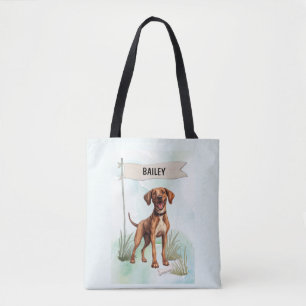 Bolsa Tote Plott Aquarela Cachorro Personalizado