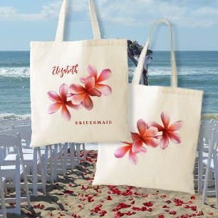 Bolsa Tote Plumeria Rosa Bridesmaid Tote Bag Personalizada