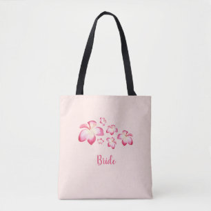 Bolsa Tote Plumeria Sunset Rosa Watercolor Bridal