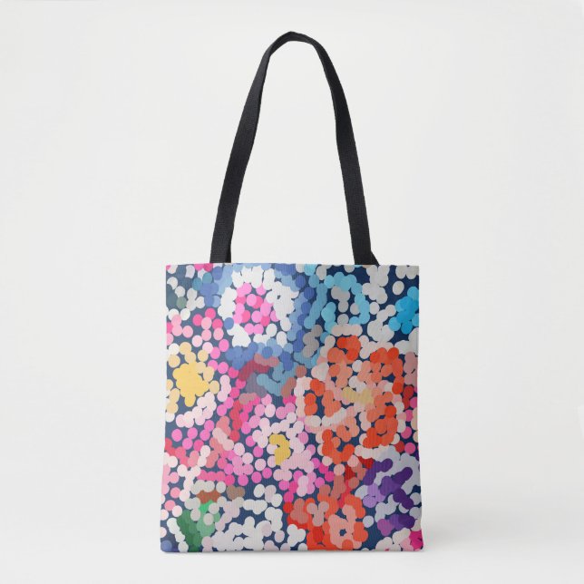 Bolsa Tote Plumeria Tropical Dotada de Flores de Ponta Abstra (Frente)