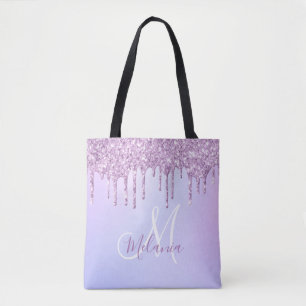 Bolsa Tote Pó de Lavanda Roxo Metálico Personalizado