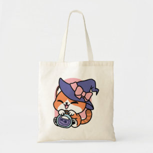 Bolsa Tote Poção de Bruxa Listrada – Design de Gato de Hallow