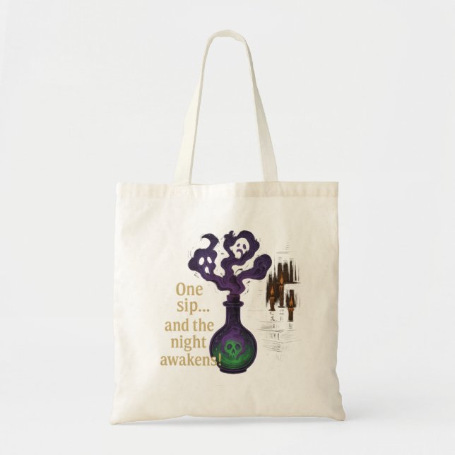 Bolsa Tote Poção de Bruxa Um gole e a Noite Desperta (Frente)