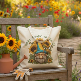 Bolsa Tote Poder das Flores em Ação Cute Girassol Gnomo