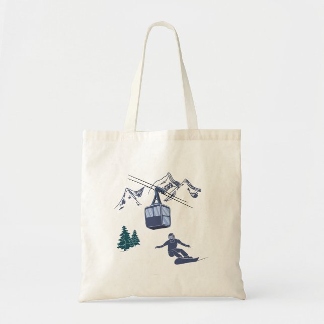 Bolsa Tote Poder do Snowboarder para o Servidor de Esqui do P (Frente)