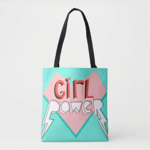 Bolsa Tote Poder feminino. Design bonito com slogan gráfico 