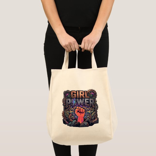 Bolsa Tote Poder Feminino Steampunk Punho - Empoderamento Fem (Frente (produto))