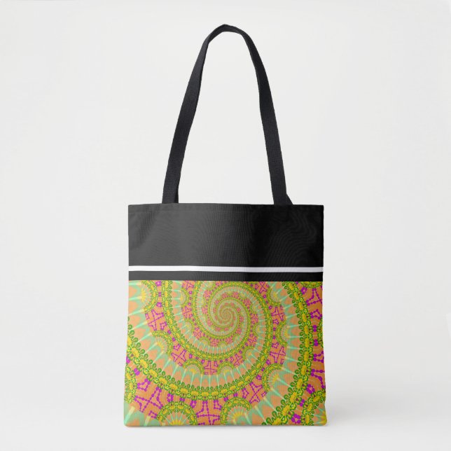 Bolsa Tote Poder Floral Espiral ENSOLARADO (Frente)