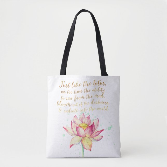 Bolsa Tote Poderosa citação possível com o Lotus (Frente)