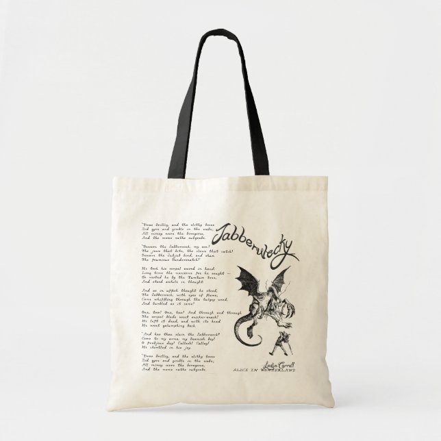 Bolsa Tote Poema de Jabberwocky (Frente)